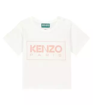 Футболка из хлопкового джерси с логотипом baby Kenzo Kids, нейтральный