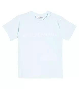 Футболка из хлопкового джерси с логотипом baby baby Dolce&Gabbana Kids, розовый