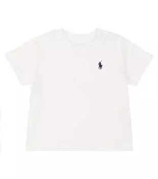 Футболка из хлопкового джерси с логотипом baby Polo Ralph Lauren Kids, белый