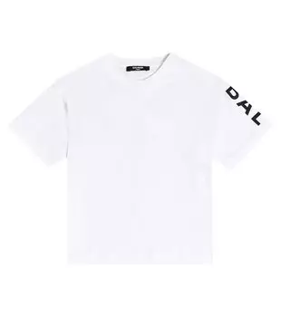 Футболка из хлопкового джерси с логотипом Balmain, мультиколор