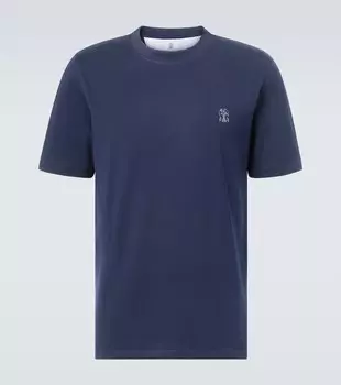Футболка из хлопкового джерси с логотипом Brunello Cucinelli, CD325