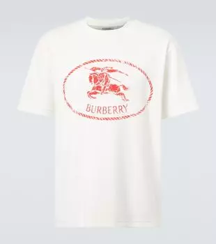 Футболка из хлопкового джерси с логотипом Burberry, Chalk