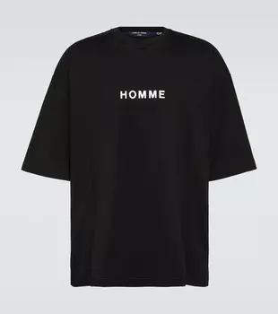 Футболка из хлопкового джерси с логотипом Comme Des Garons Homme, черный