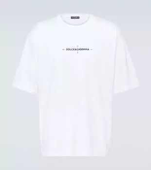 Футболка из хлопкового джерси с логотипом Dolce&Gabbana, белый