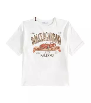 Футболка из хлопкового джерси с логотипом Dolce&Gabbana, белый