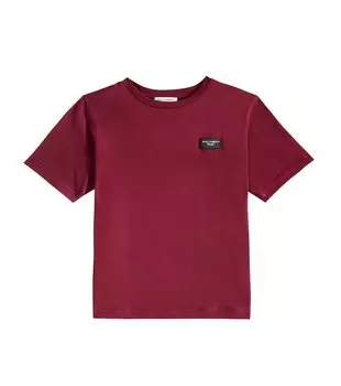 Футболка из хлопкового джерси с логотипом Dolce&Gabbana, бургунди