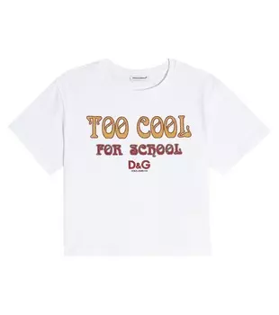 Футболка из хлопкового джерси с логотипом Dolce&Gabbana, белый