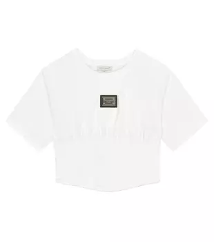 Футболка из хлопкового джерси с логотипом Dolce&Gabbana, белый
