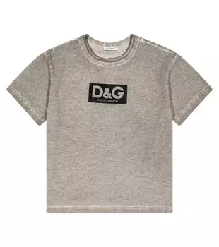 Футболка из хлопкового джерси с логотипом Dolce&Gabbana, разноцветный
