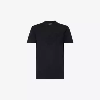 Футболка из хлопкового джерси с логотипом Emporio Armani, цвет blunavy aquila