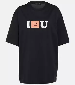 Футболка из хлопкового джерси с логотипом face Acne Studios, черный