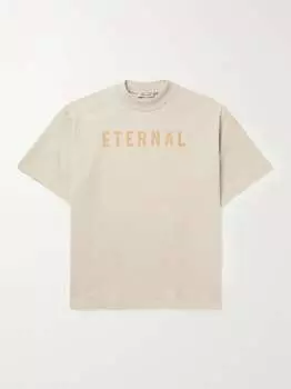 Футболка из хлопкового джерси с логотипом FEAR OF GOD, бежевый