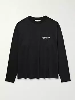 Футболка из хлопкового джерси с логотипом FEAR OF GOD ESSENTIALS, черный