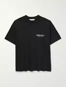 Футболка из хлопкового джерси с логотипом FEAR OF GOD ESSENTIALS, черный