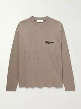 Футболка из хлопкового джерси с логотипом FEAR OF GOD ESSENTIALS, серо-коричневый