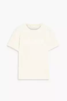 Футболка из хлопкового джерси с логотипом HELMUT LANG, слоновая кость