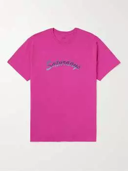 Футболка из хлопкового джерси с логотипом Horizon Script SATURDAYS NYC, розовый