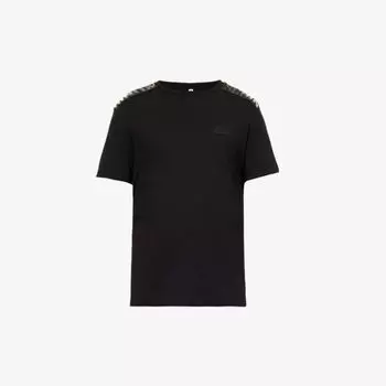 Футболка из хлопкового джерси с логотипом и короткими рукавами Moschino, черный