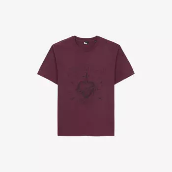 Футболка из хлопкового джерси с логотипом и принтом в виде сердечек The Kooples, бордовый