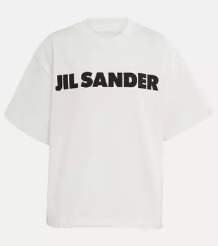 Футболка из хлопкового джерси с логотипом JIL SANDER, белый