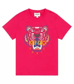 Футболка из хлопкового джерси с логотипом Kenzo, розовый