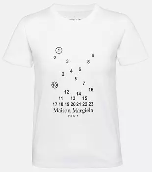 Футболка из хлопкового джерси с логотипом MAISON MARGIELA, белый