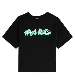 Футболка из хлопкового джерси с логотипом Marc Jacobs, черный