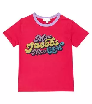 Футболка из хлопкового джерси с логотипом Marc Jacobs, розовый