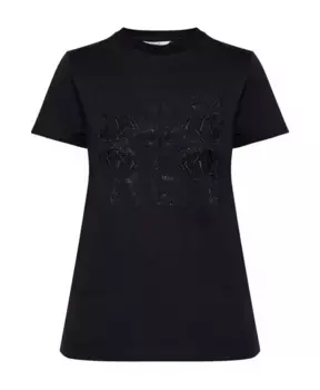 Футболка из хлопкового джерси с логотипом Max Mara, черный