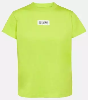 Футболка из хлопкового джерси с логотипом Mm6 Maison Margiela, зеленый