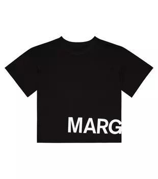 Футболка из хлопкового джерси с логотипом MM6 Maison Margiela, черный