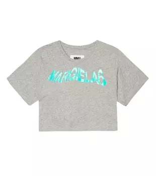 Футболка из хлопкового джерси с логотипом MM6 Maison Margiela, разноцветный