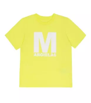 Футболка из хлопкового джерси с логотипом MM6 Maison Margiela, желтый