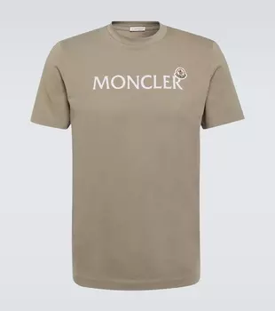 Футболка из хлопкового джерси с логотипом Moncler, зеленый