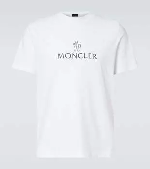 Футболка из хлопкового джерси с логотипом Moncler, Brilliant White