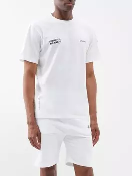 Футболка из хлопкового джерси с логотипом Moncler, белый