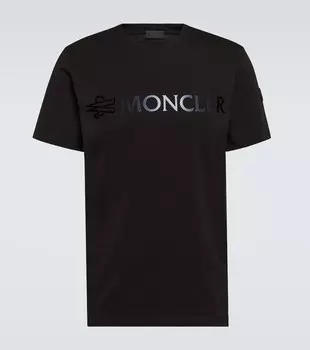 Футболка из хлопкового джерси с логотипом Moncler, черный