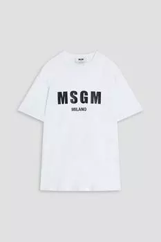 Футболка из хлопкового джерси с логотипом MSGM, белый