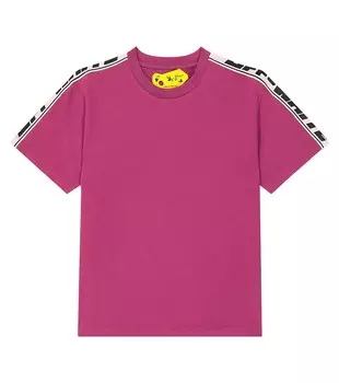Футболка из хлопкового джерси с логотипом Off-White Kids, черный