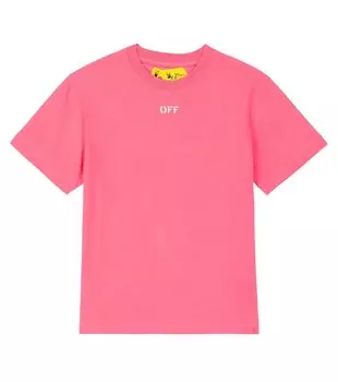 Футболка из хлопкового джерси с логотипом Off-White, белый