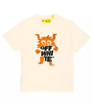 Футболка из хлопкового джерси с логотипом Off-White, белый