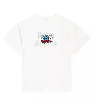 Футболка из хлопкового джерси с логотипом Palm Angels Kids, белый