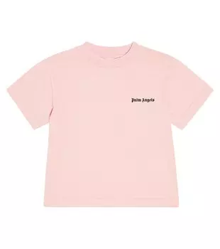 Футболка из хлопкового джерси с логотипом Palm Angels, розовый