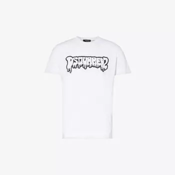 Футболка из хлопкового джерси с логотипом Slime Dsquared2, белый