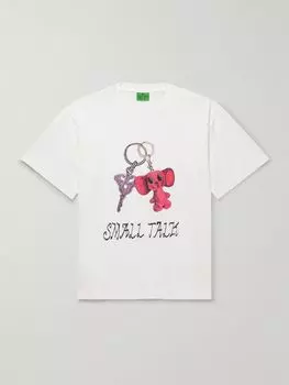 Футболка из хлопкового джерси с логотипом SMALL TALK, белый