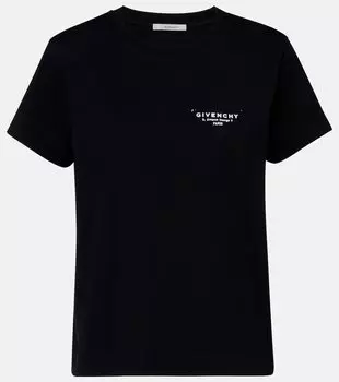 Футболка из хлопкового джерси с логотипом Stamp Givenchy, черный