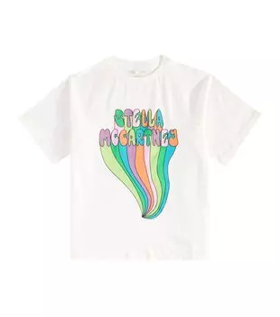 Футболка из хлопкового джерси с логотипом Stella Mccartney, белый