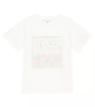 Футболка из хлопкового джерси с логотипом Stella McCartney Kids, белый