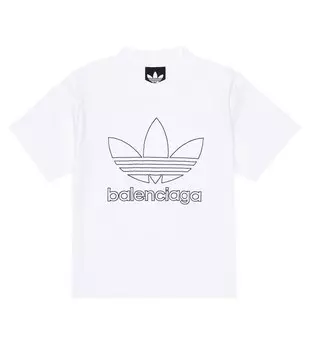 Футболка из хлопкового джерси с логотипом x Adidas Balenciaga Kids, белый
