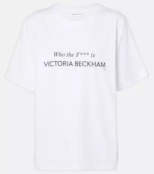 Футболка из хлопкового джерси с надписью Victoria Beckham, белый